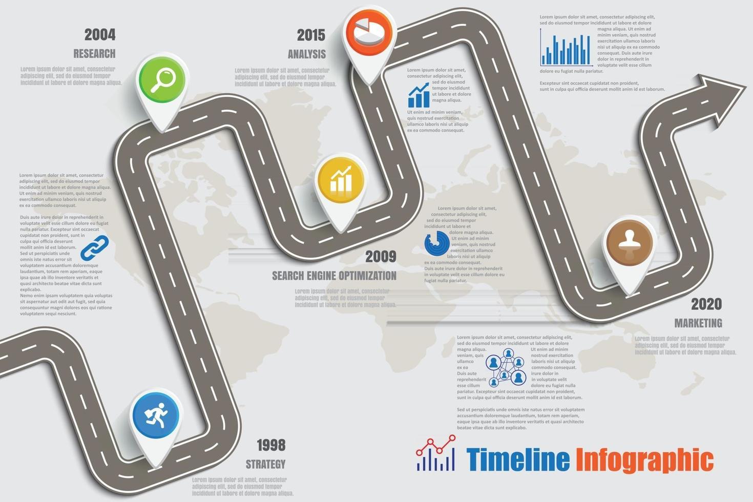 Business roadmap timeline infographic icons designed for abstract background template milestone element modern diagram process technology digital marketing data presentation chart Vector illustration