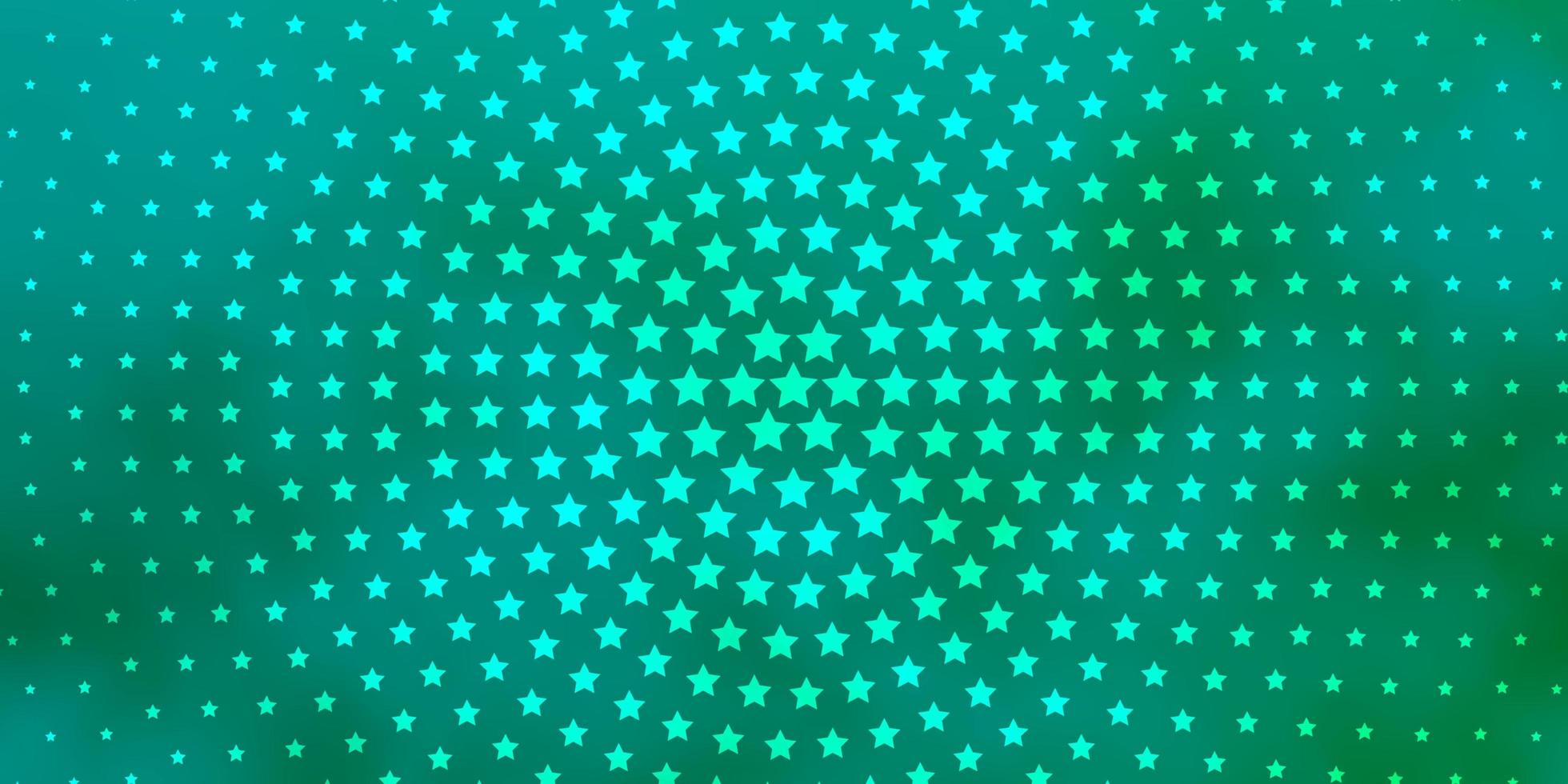 plantilla de vector verde claro con estrellas de neón. Ilustración colorida brillante con estrellas grandes y pequeñas. tema para teléfonos celulares.