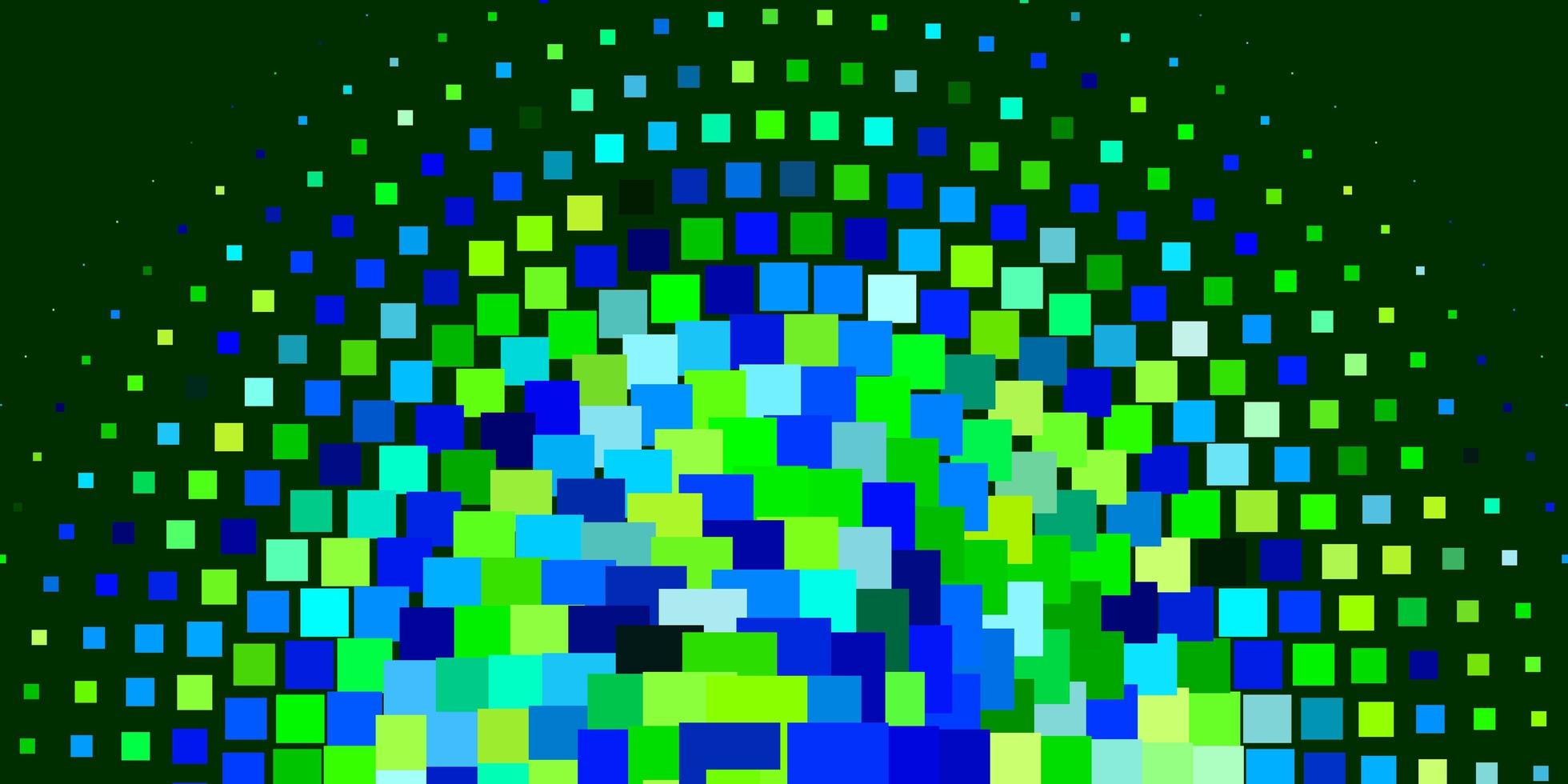 Telón de fondo de vector azul claro, verde con rectángulos. rectángulos con degradado de colores sobre fondo abstracto. patrón para sitios web, páginas de destino.