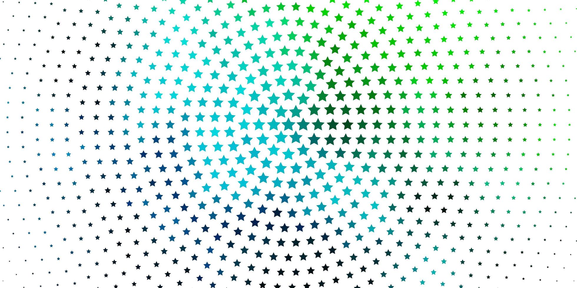 Light Blue, Green vector background with small and big stars. Blur decorative design in simple style with stars. Pattern for wrapping gifts.
