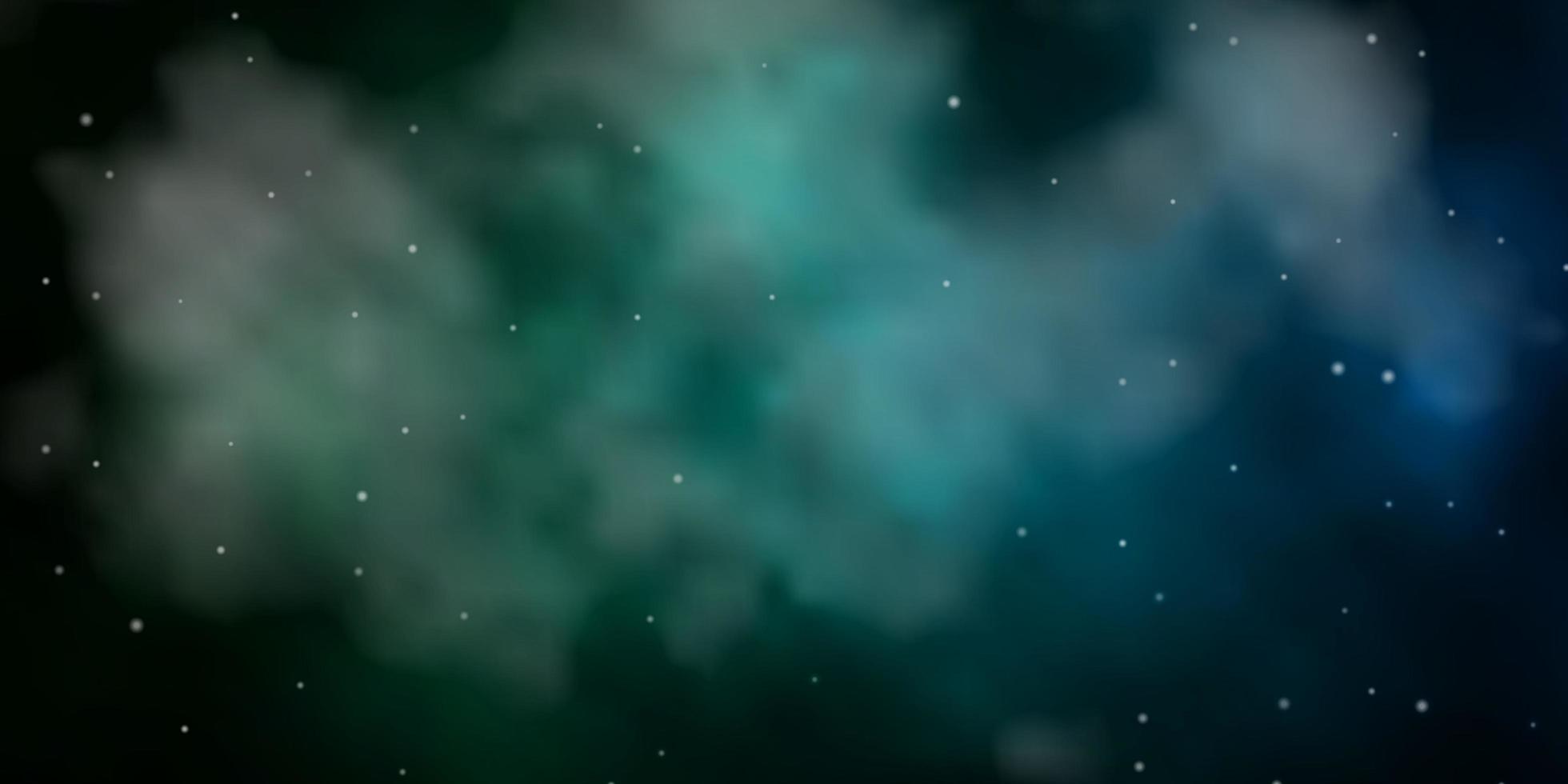 Diseño vectorial verde oscuro con estrellas brillantes. Ilustración colorida con estrellas de degradado abstracto. patrón para sitios web, páginas de destino. vector