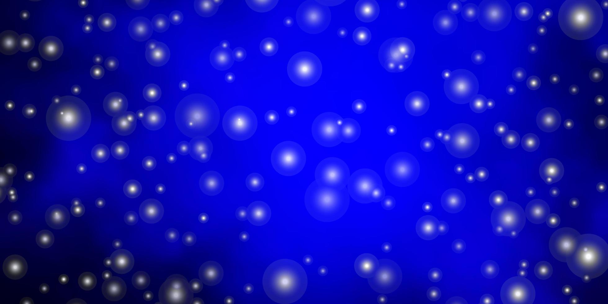 Dark BLUE vector background with small and big stars. Decorative illustration with stars on abstract template. Pattern for wrapping gifts.