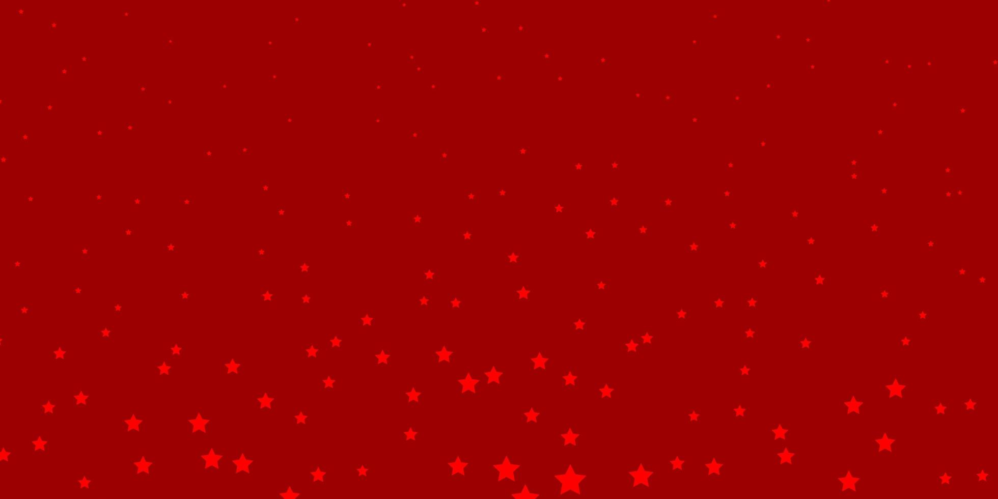 plantilla de vector rojo oscuro con estrellas de neón. Ilustración colorida brillante con estrellas grandes y pequeñas. patrón para envolver regalos.