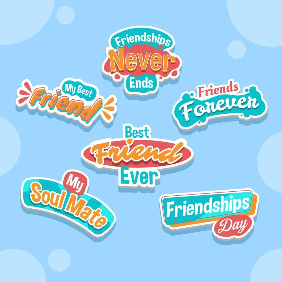 Fun Best Friendships Day Stickers vector