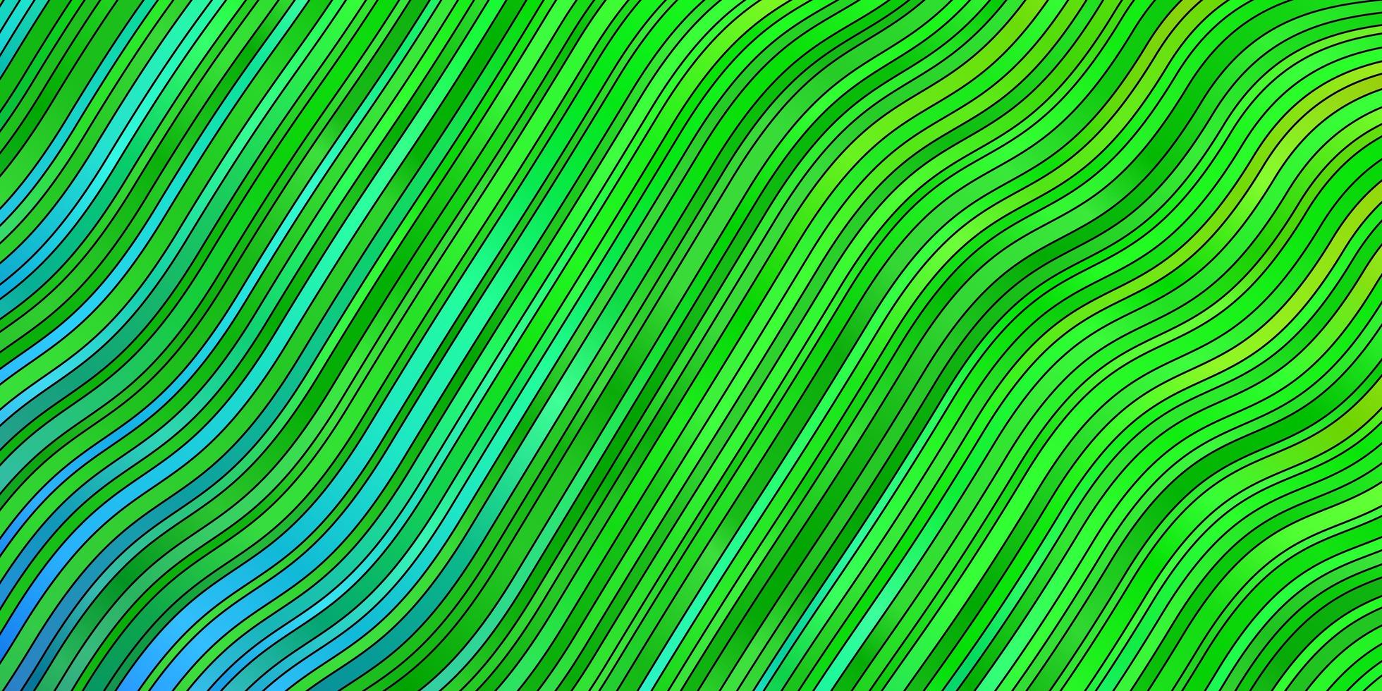 diseño de vector azul claro, verde con curvas. Ilustración de degradado abstracto con líneas torcidas. diseño inteligente para tus promociones.