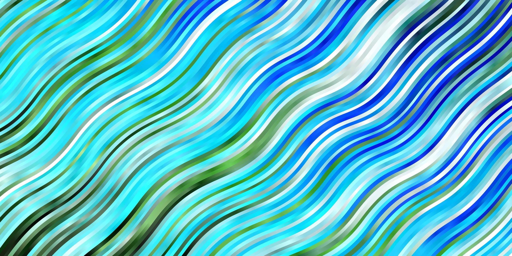 Fondo de vector azul claro, verde con arcos. colorida ilustración abstracta con curvas de degradado. mejor diseño para su anuncio, cartel, banner.