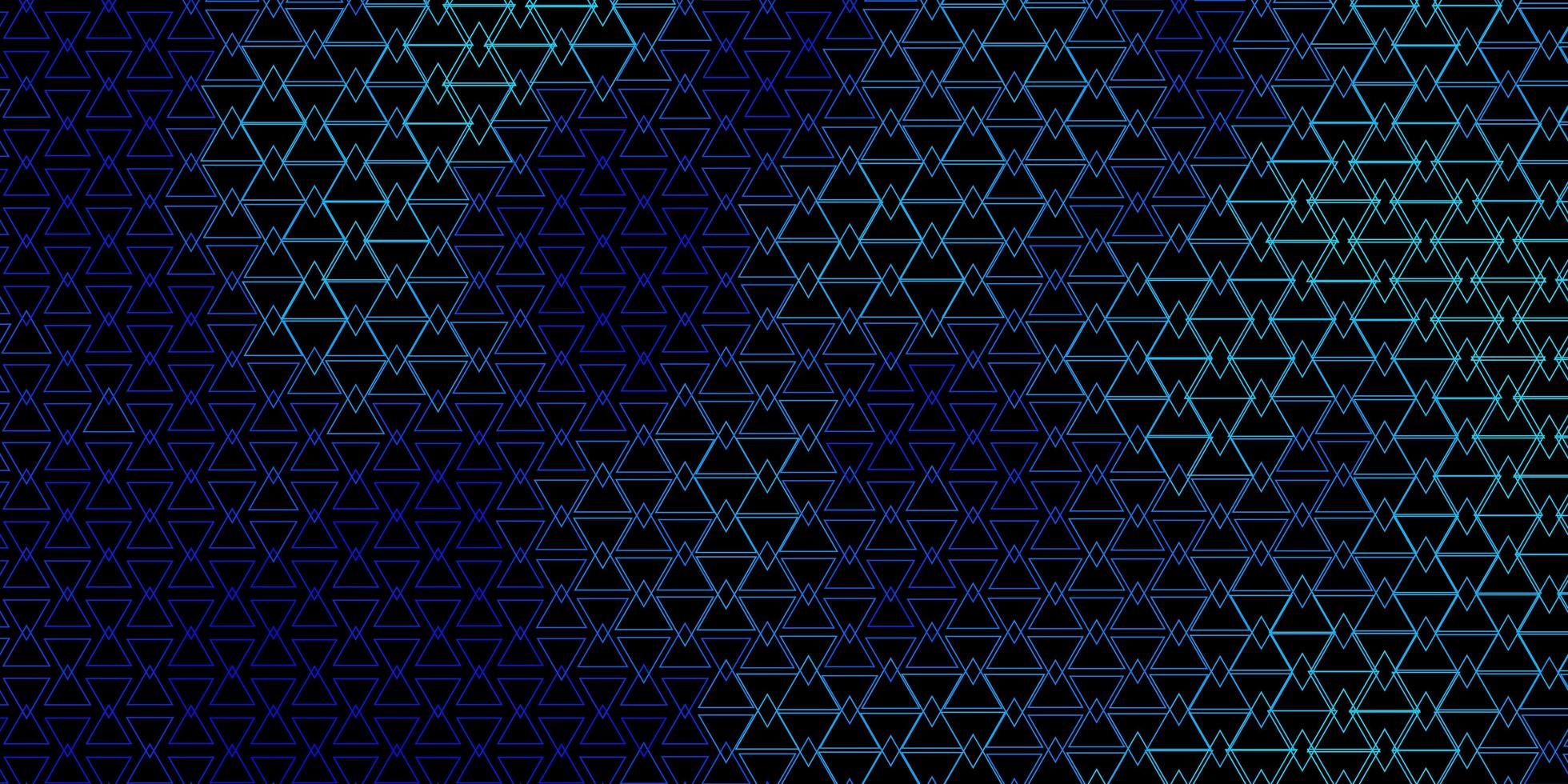 Dark BLUE vector backdrop with lines, triangles. Shining abstract illustration with colorful triangles. Template for wallpapers.