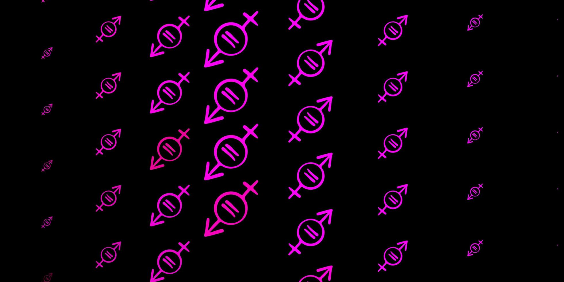 Dark Pink vector texture with women's rights symbols.