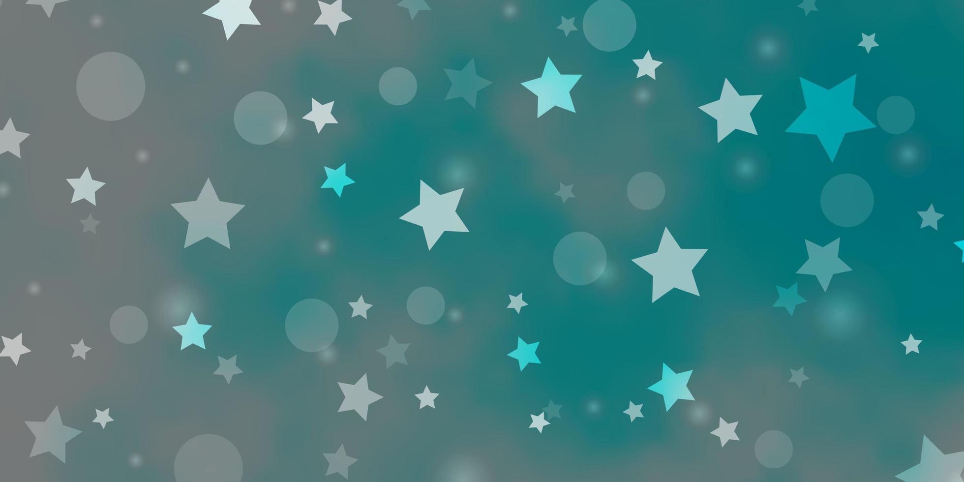 Fondo de vector azul claro con círculos, estrellas. Ilustración abstracta con formas coloridas de círculos, estrellas. patrón para el diseño de tela, fondos de pantalla.