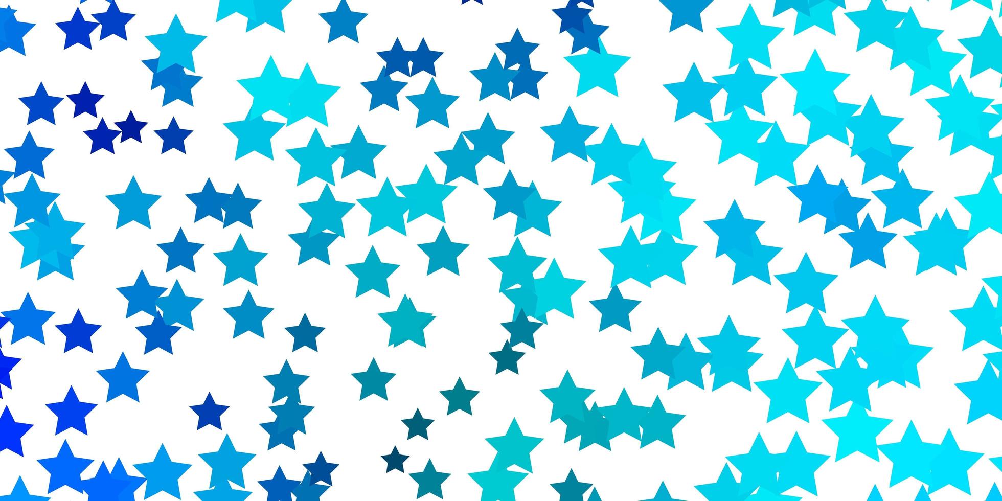 Fondo de vector azul claro con estrellas pequeñas y grandes. ilustración decorativa con estrellas en plantilla abstracta. patrón para anuncios de año nuevo, folletos.