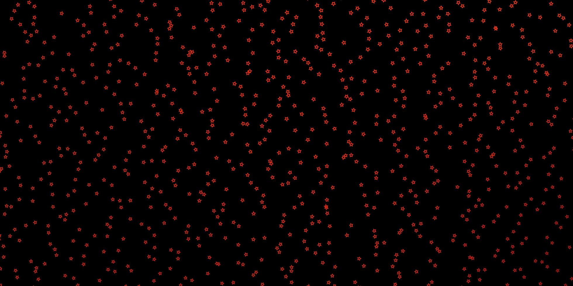 Dark Orange vector background with small and big stars. Shining colorful illustration with small and big stars. Pattern for new year ad, booklets.