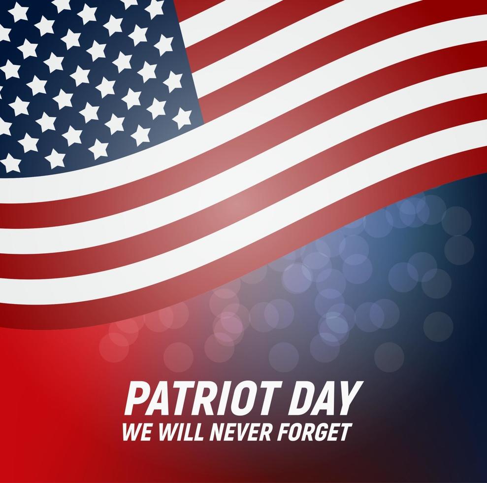 9.11 Patriot Day background We Will Never Forget Poster Template Vector illustration