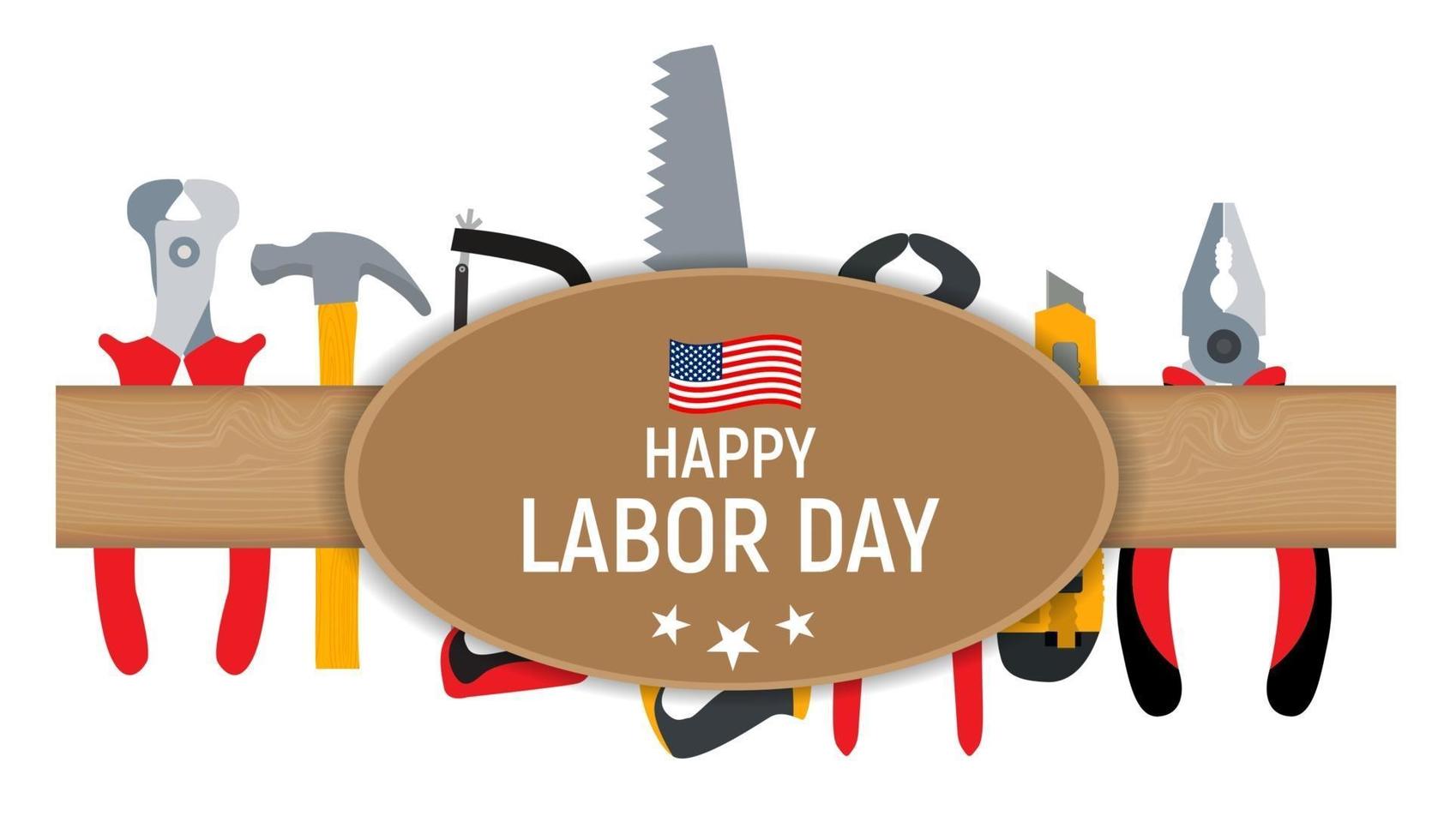 Día del Trabajo en el fondo del cartel de Estados Unidos. ilustración vectorial vector