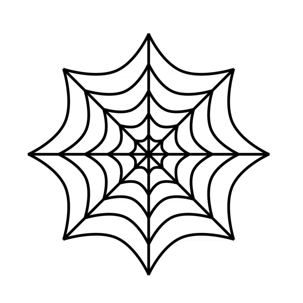 Silhouette of spider cobweb on white background. Vector Illustration.