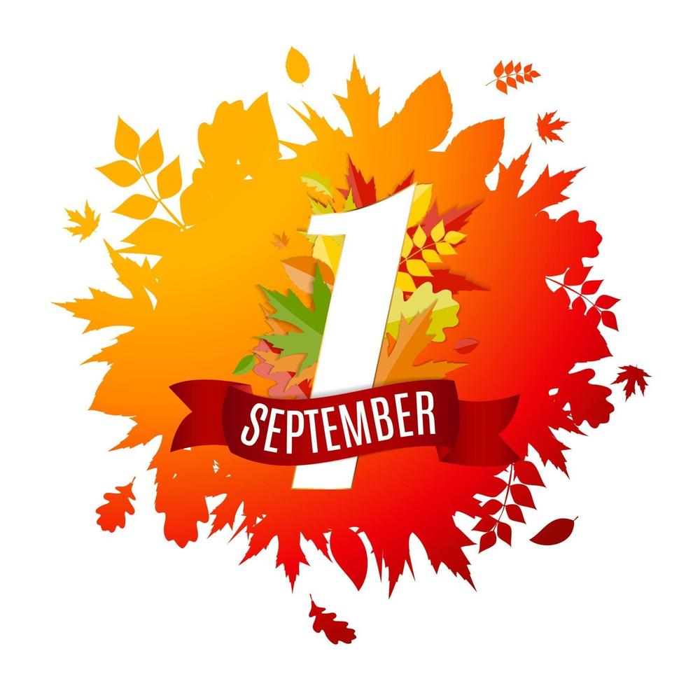 First 1 September Template Vector Illustration