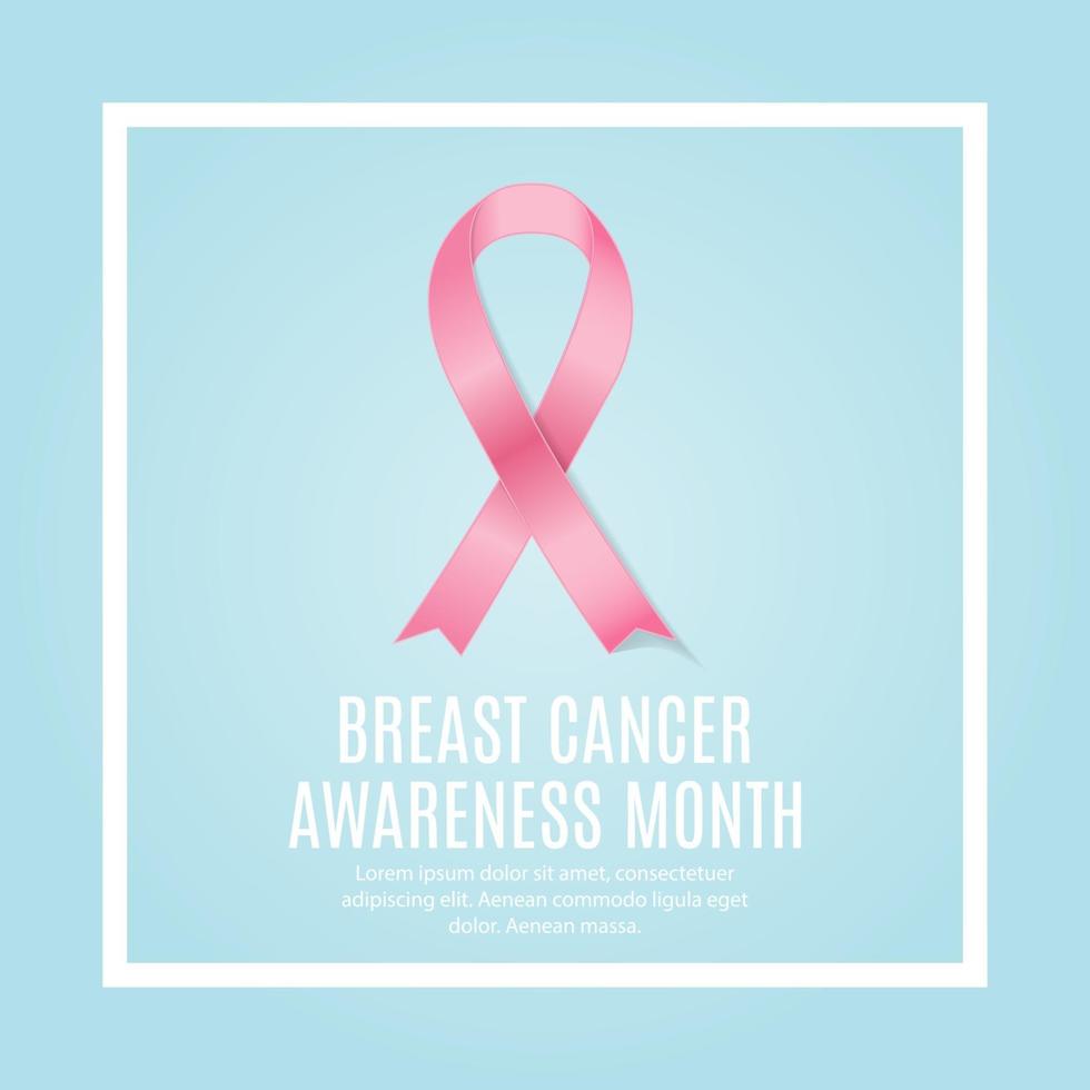 Breast Cancer Awareness Month Pink Ribbon Background Vector Illustration