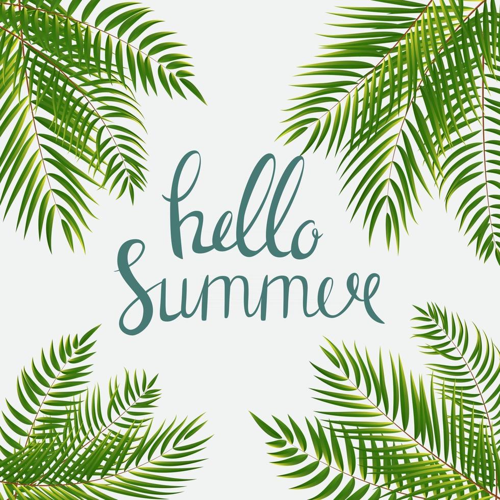 Hello Summer Natural Background Vector Illustration