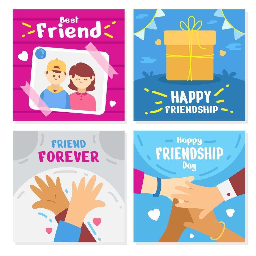 Friendship Day Appreciation Card Set vector
