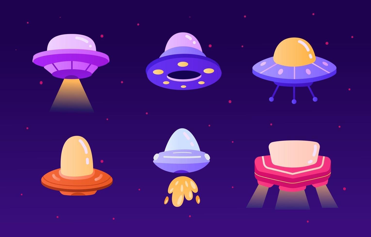 Space UFO Icon Set vector