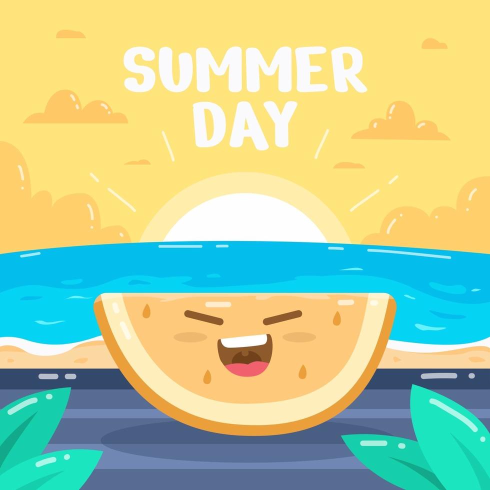 Summer Happy Melon vector