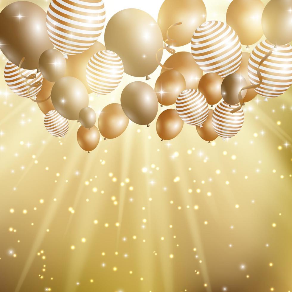 Color Glossy Balloons Background Vector Illustration