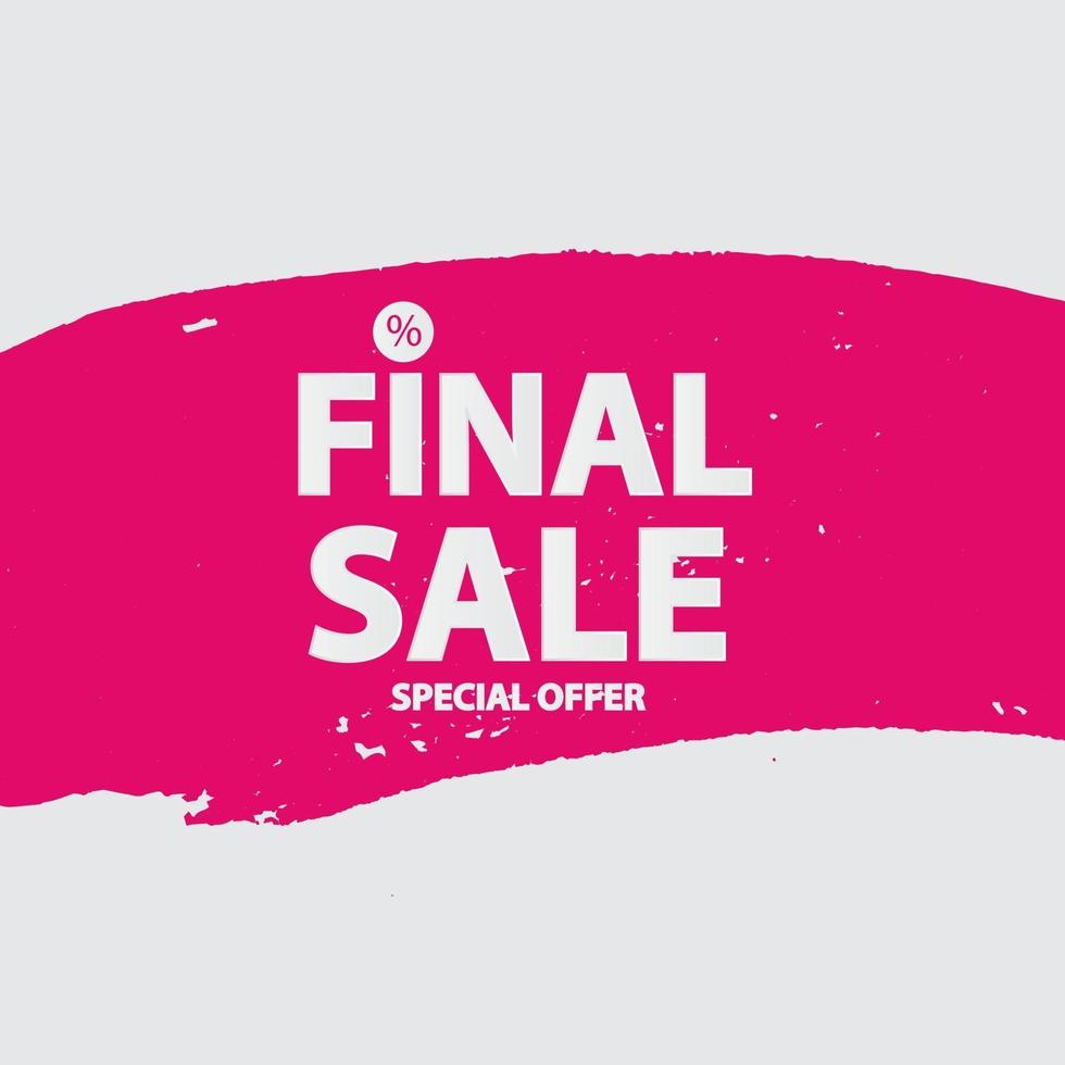 Abstract Brush Stroke Designs Final Sale Banner in Black, Pink a vector