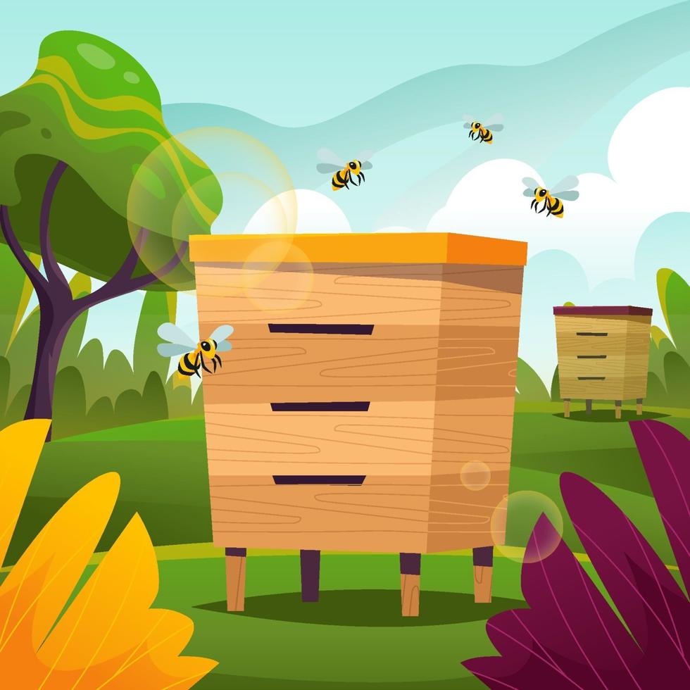 Bee Hive Apiary vector