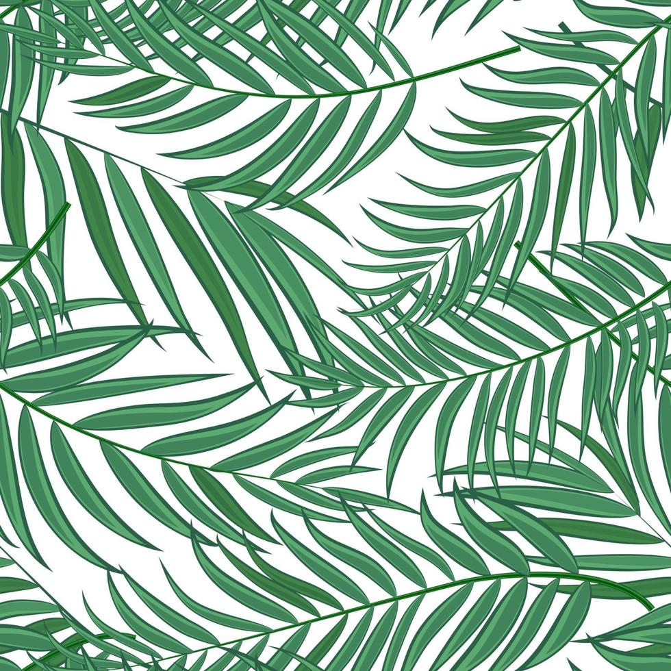 Palm Tree Leaf Silhouette Seamless Pattern Background Vector Illustration