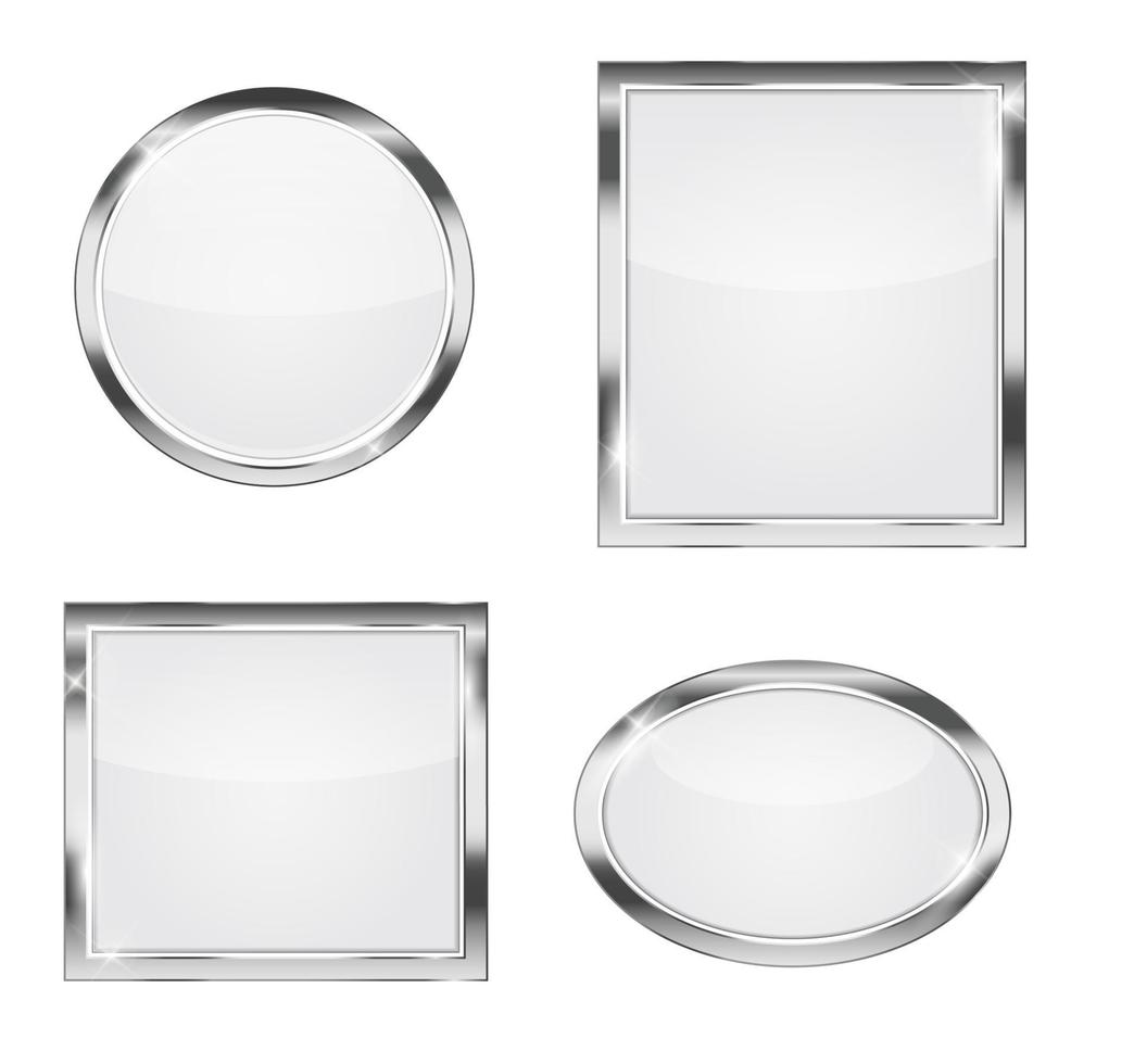 Glass Clear Frame Vector Illustration Set