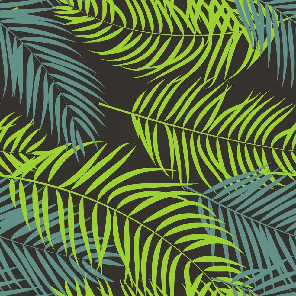 Palm Tree Leaf Silhouette Background Vector Illustrat