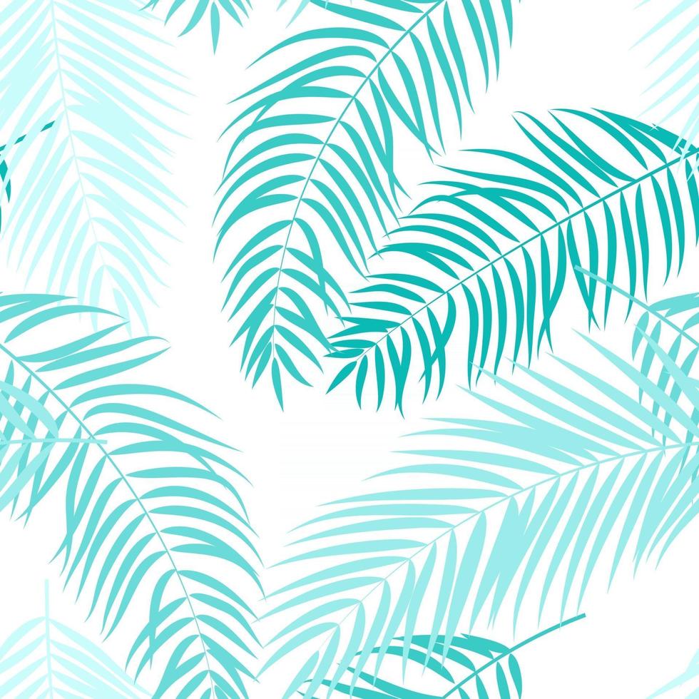 Palm Tree Leaf Silhouette Seamless Pattern Background vector