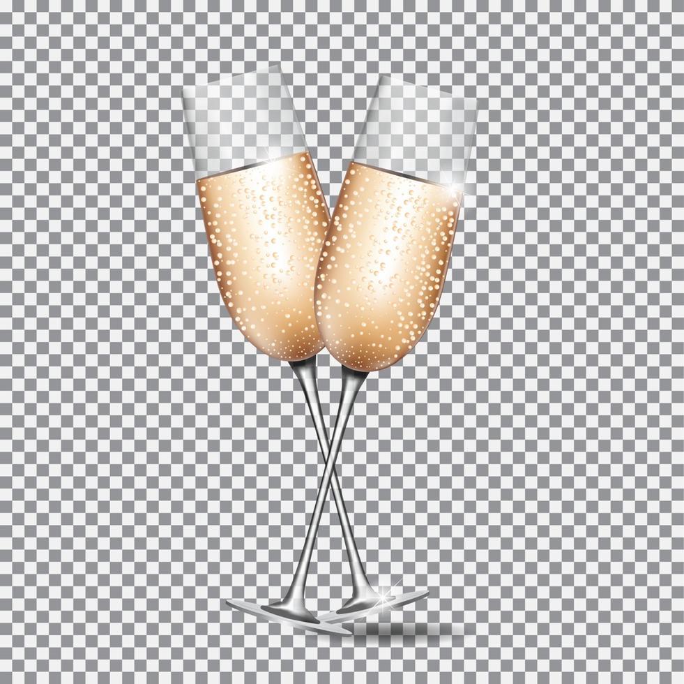 Glasses of Champagne vector