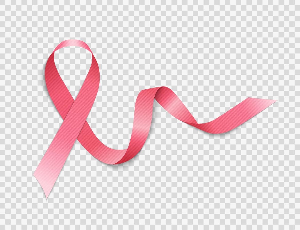 mes de concientización sobre el cáncer de mama signo de cinta rosa vector