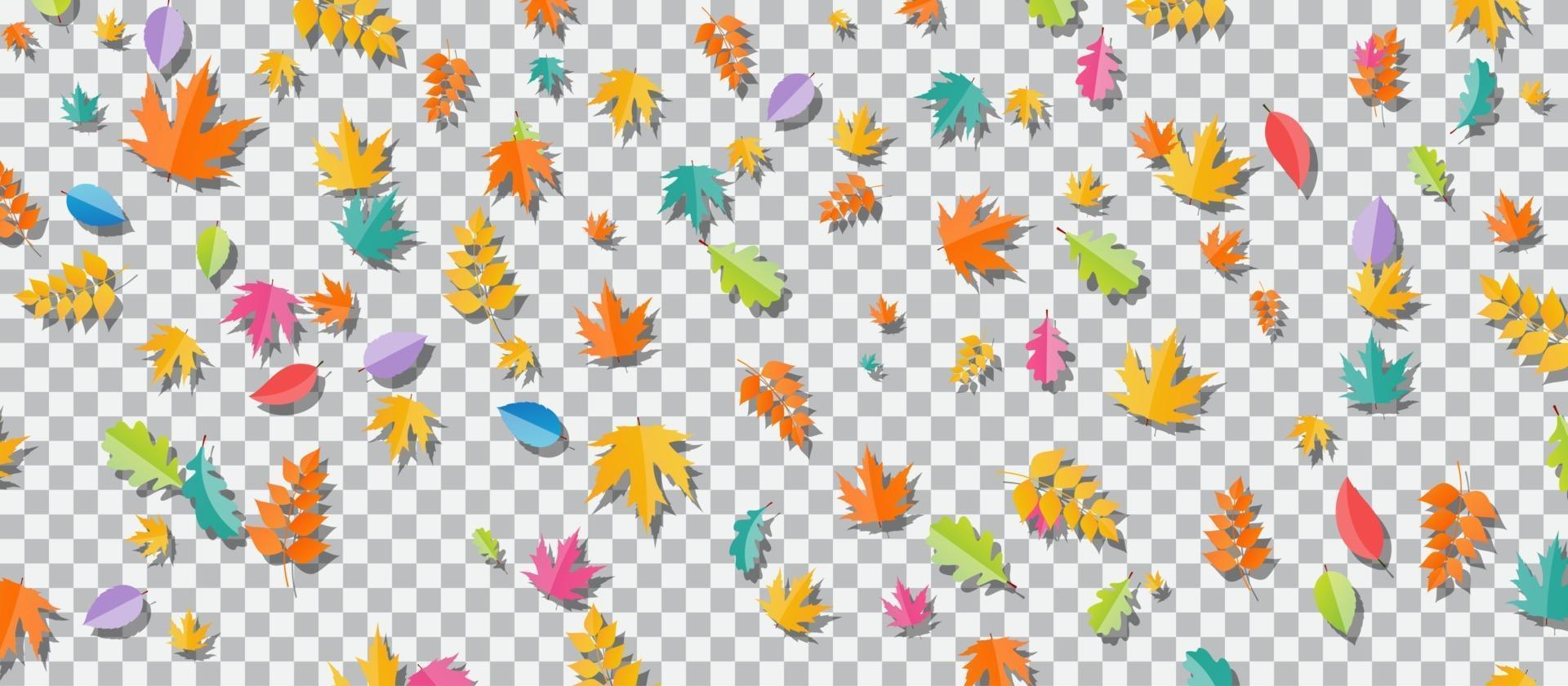 conjunto de hojas de otoño multicolores vector