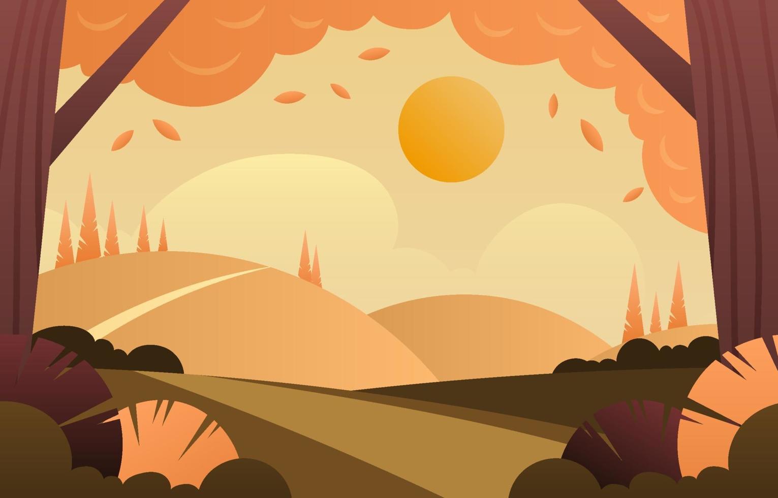 paisaje de la temporada de otoño vector