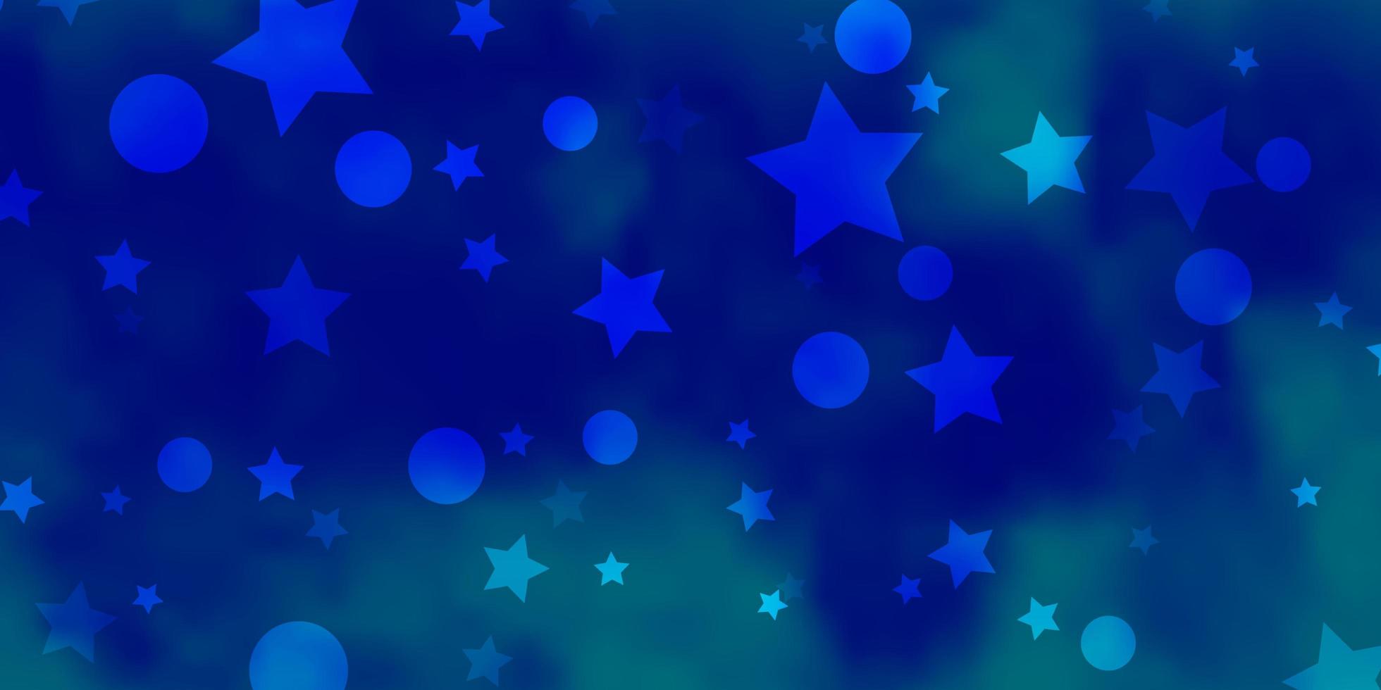 Telón de fondo de vector azul claro con círculos, estrellas. discos de colores, estrellas sobre fondo degradado simple. diseño para papel pintado, fabricantes de telas.