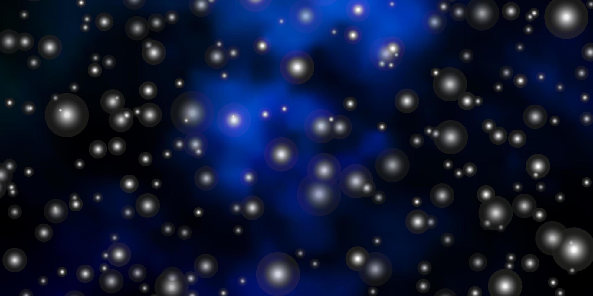 Dark BLUE vector template with neon stars. Blur decorative design in simple style with stars. Pattern for new year ad, booklets.