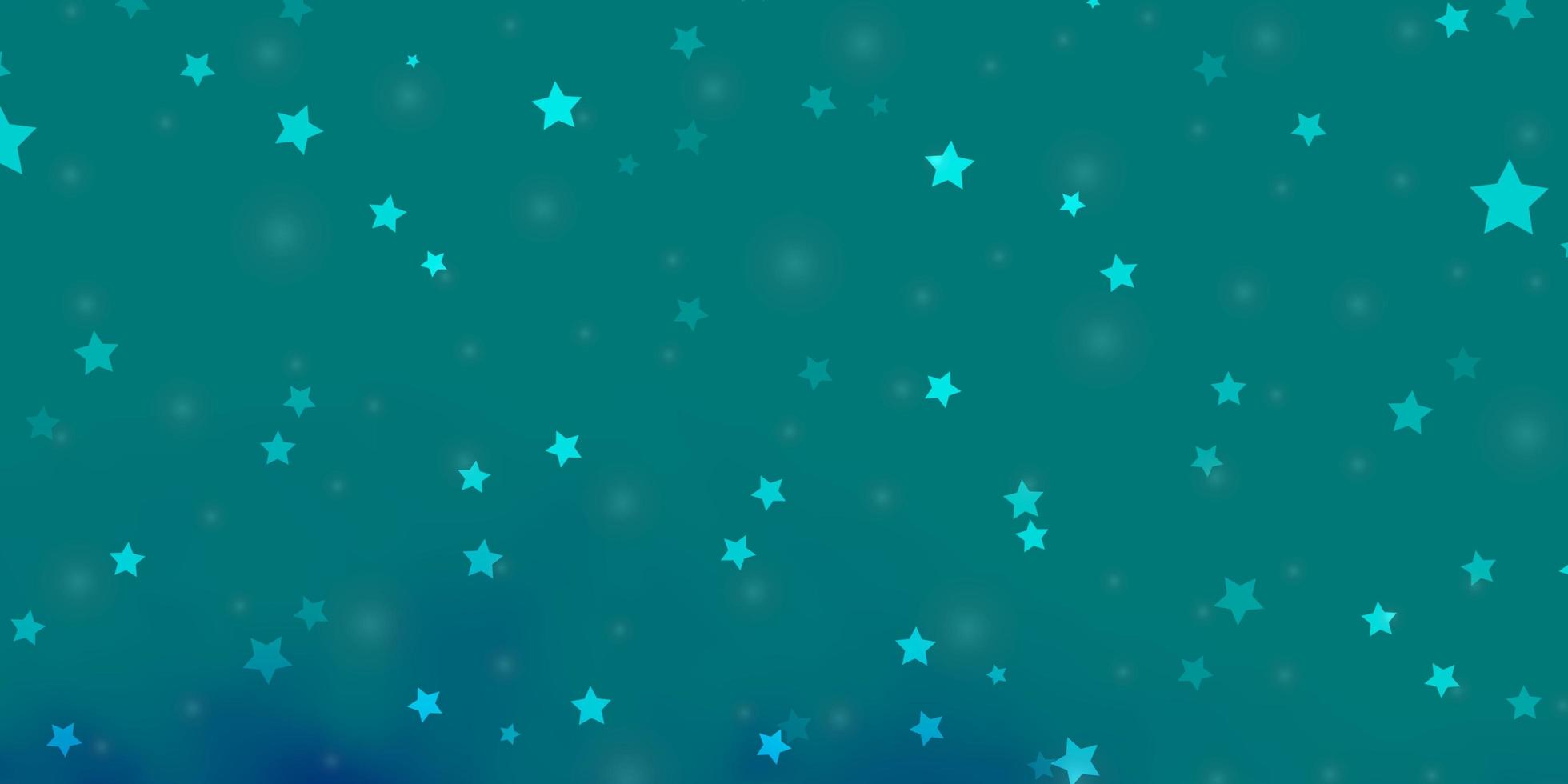 Fondo de vector azul claro con estrellas pequeñas y grandes. Ilustración decorativa con estrellas en plantilla abstracta. patrón para envolver regalos.