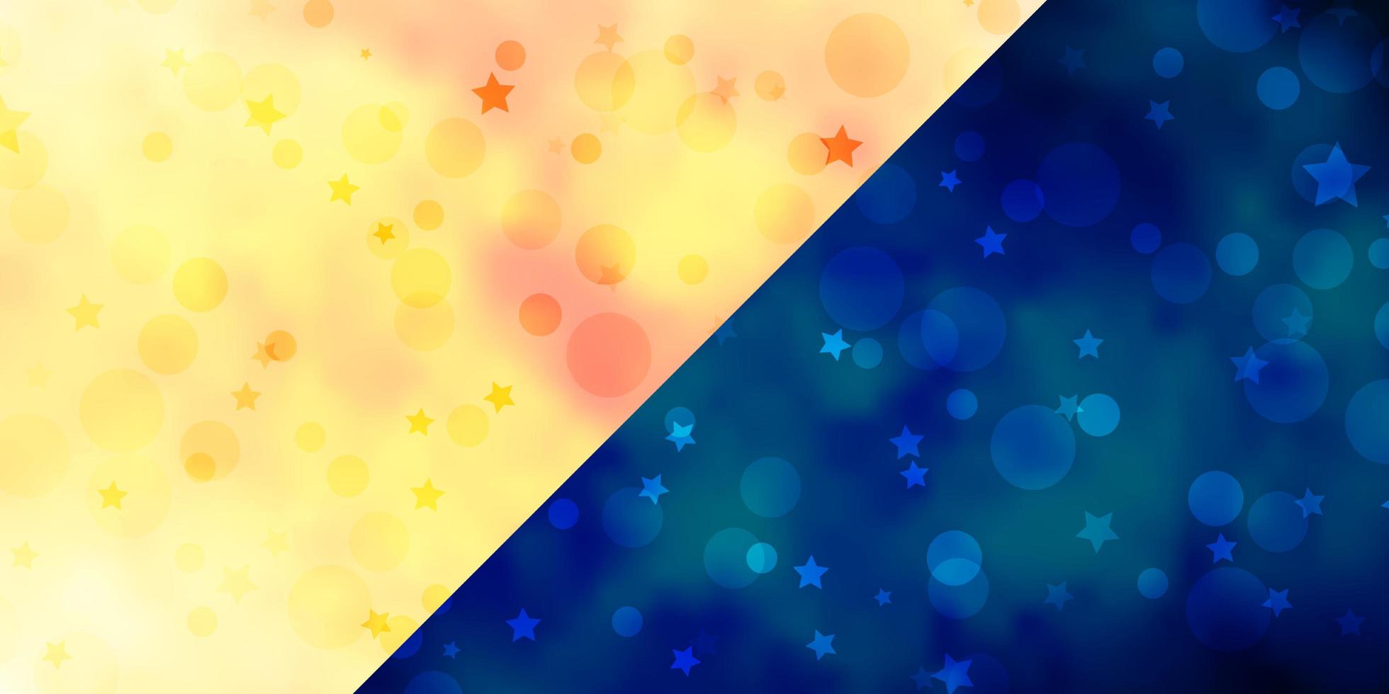 Vector template with circles, stars. Glitter abstract illustration with colorful drops, stars. Design for textile, fabric, wallpapers.