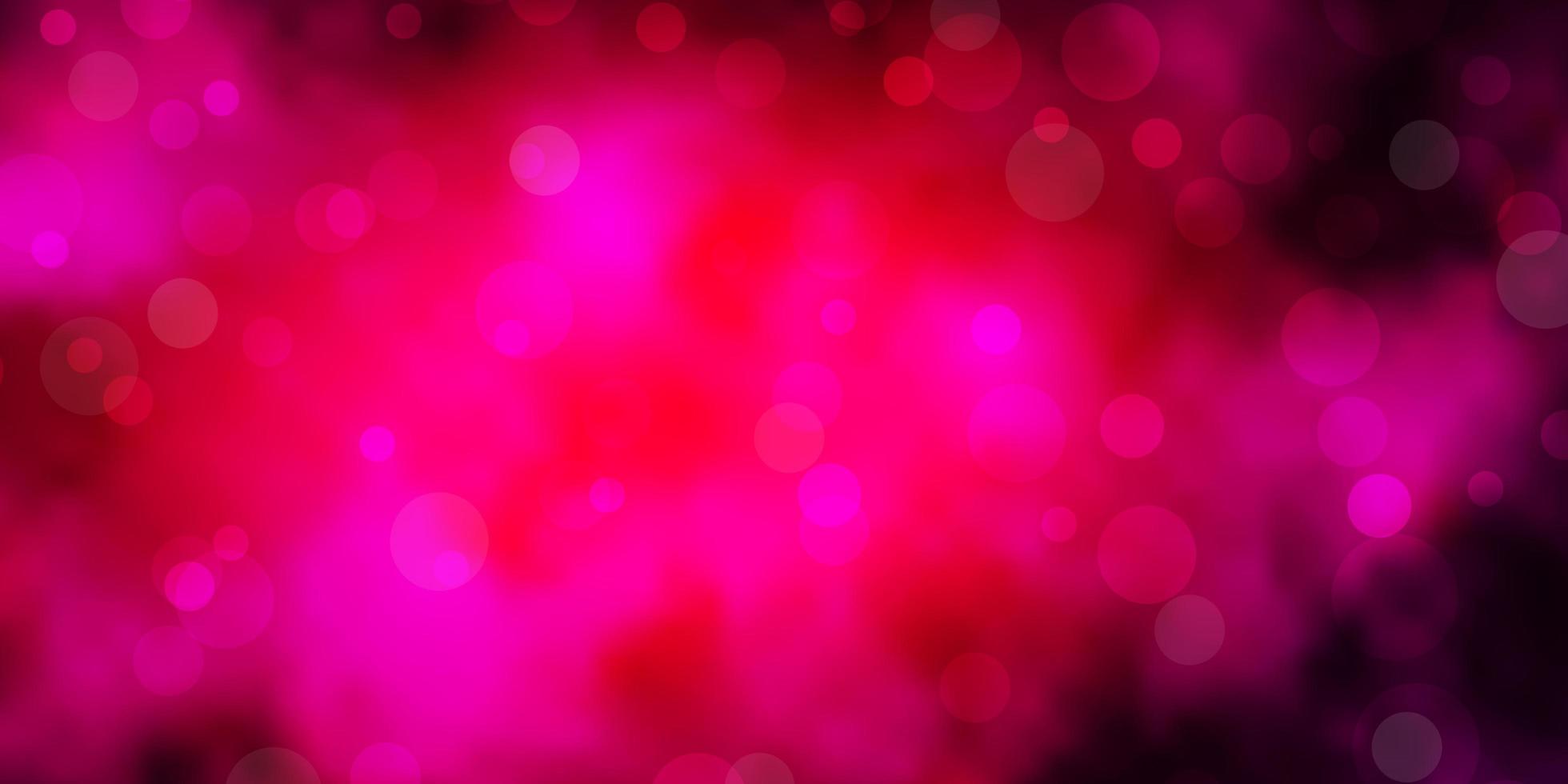 Dark Pink vector backdrop with circles. Abstract colorful disks on ...