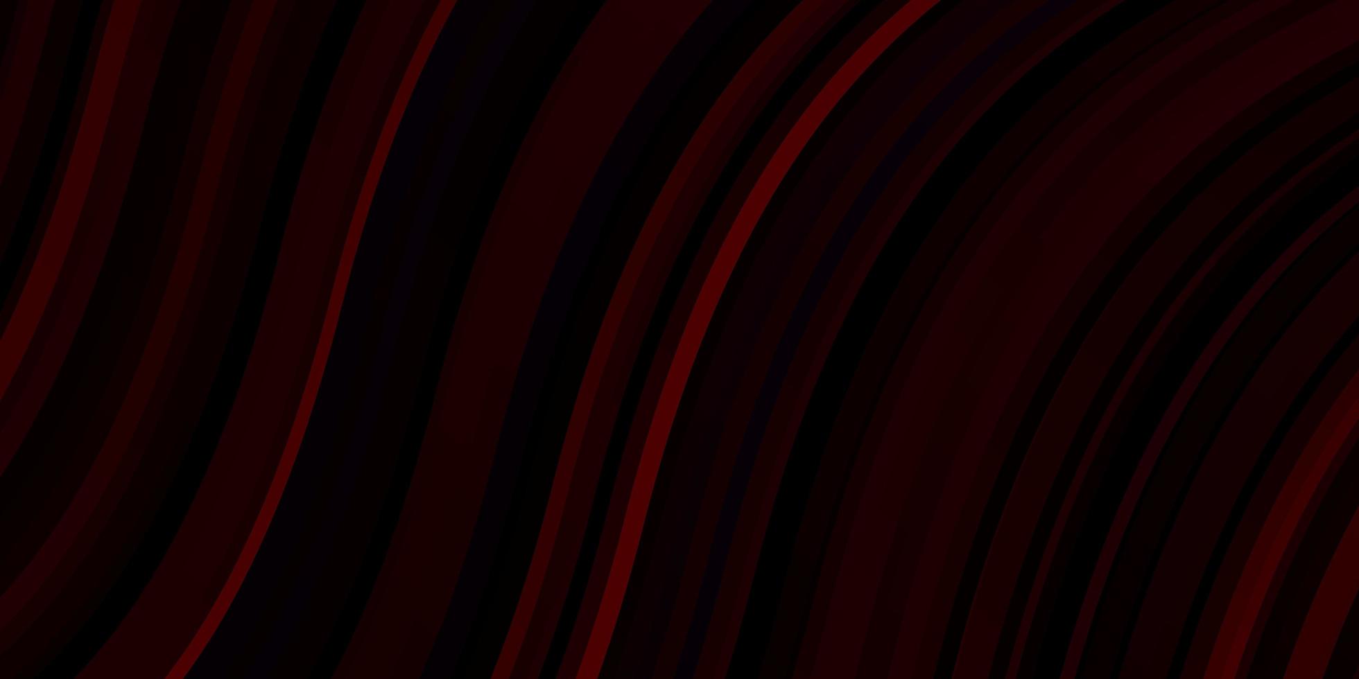 Fondo de vector rojo oscuro con líneas dobladas. Ilustración abstracta con arcos degradados. mejor diseño para su anuncio, cartel, banner.
