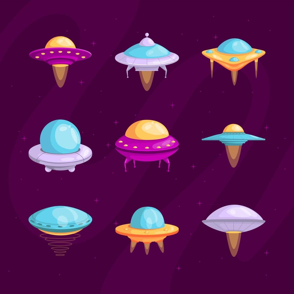 UFO Space Icon Collection vector