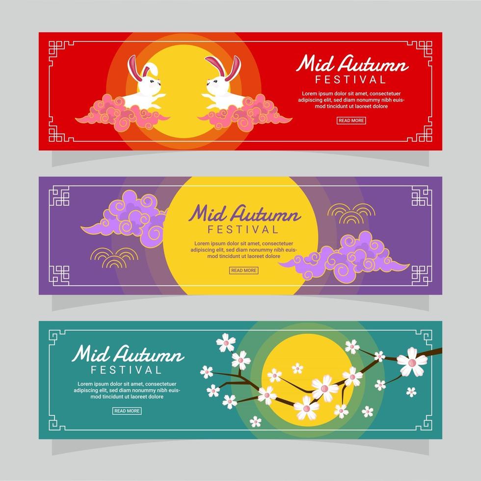 Mid Autumn Festival Banner Collection vector