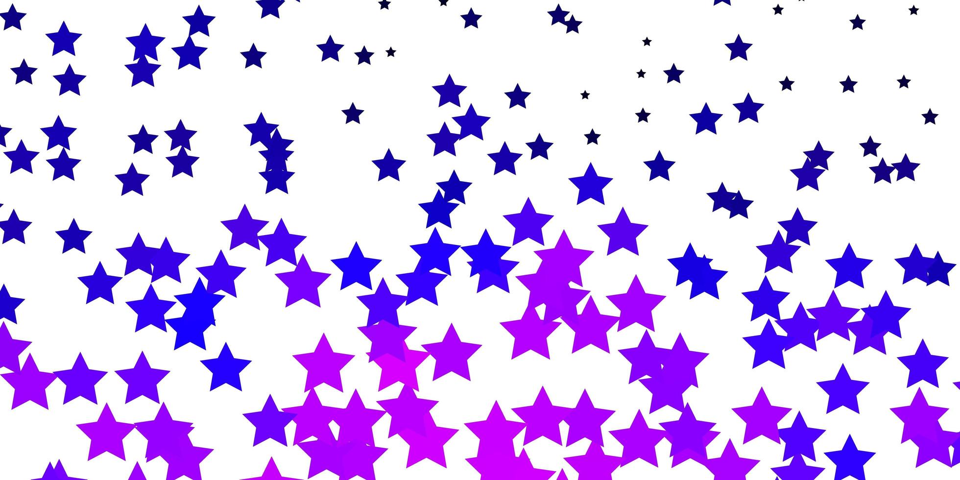 Plantilla de vector violeta, rosa claro con estrellas de neón. Ilustración colorida con estrellas de degradado abstracto. patrón para anuncios de año nuevo, folletos.