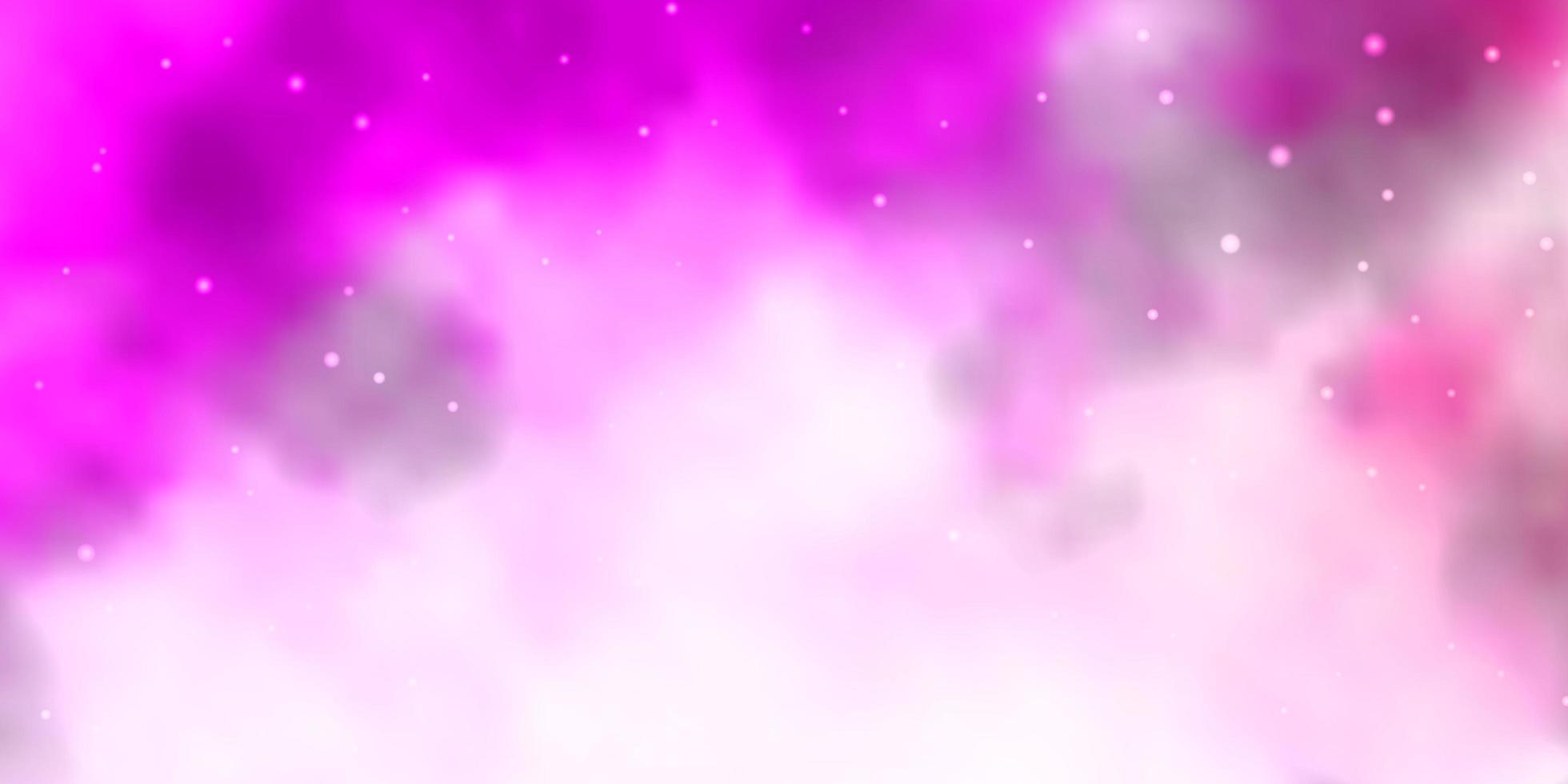 textura de vector púrpura claro, rosa con hermosas estrellas. Ilustración colorida con estrellas de degradado abstracto. tema para teléfonos celulares.