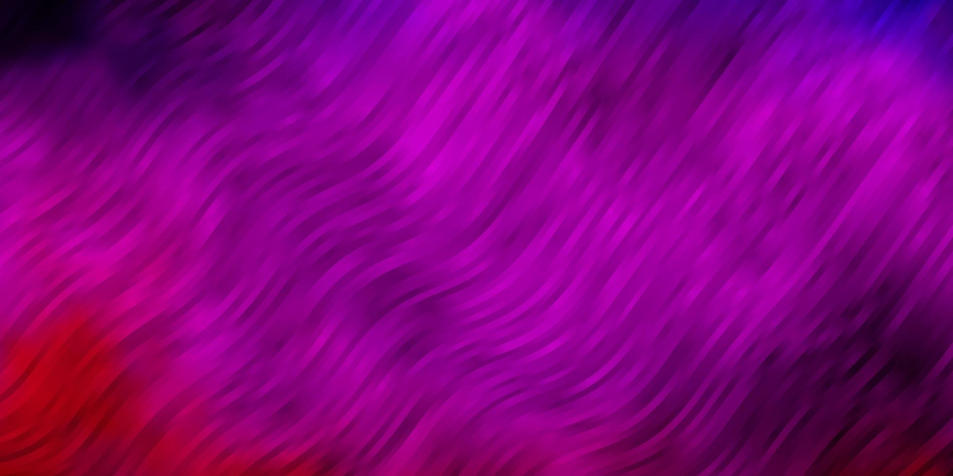 patrón de vector púrpura claro, rosa con líneas curvas. Muestra geométrica colorida con curvas de degradado. diseño inteligente para tus promociones.