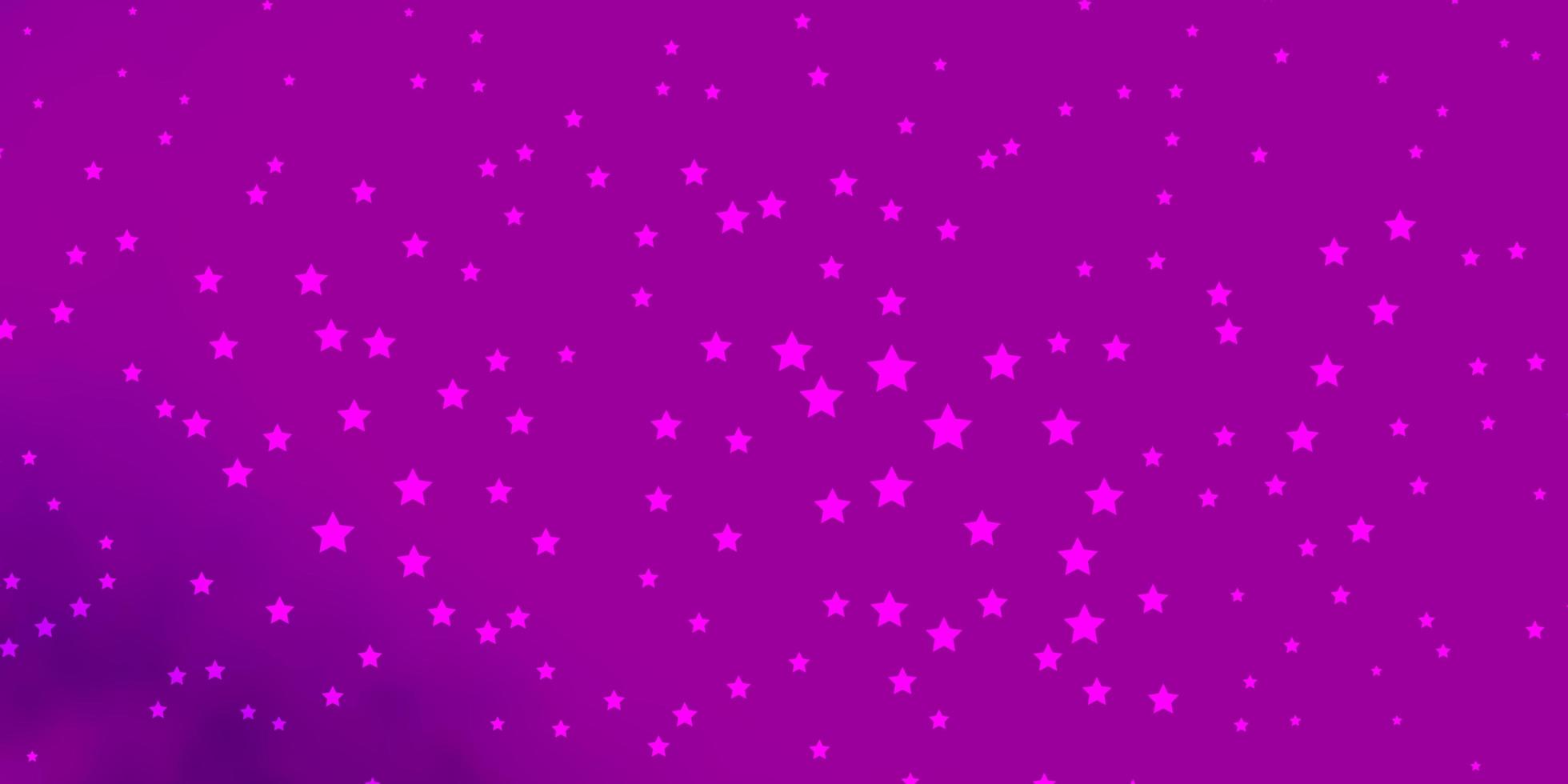 Fondo de vector de color rosa oscuro con estrellas pequeñas y grandes. ilustración decorativa con estrellas en plantilla abstracta. tema para teléfonos celulares.