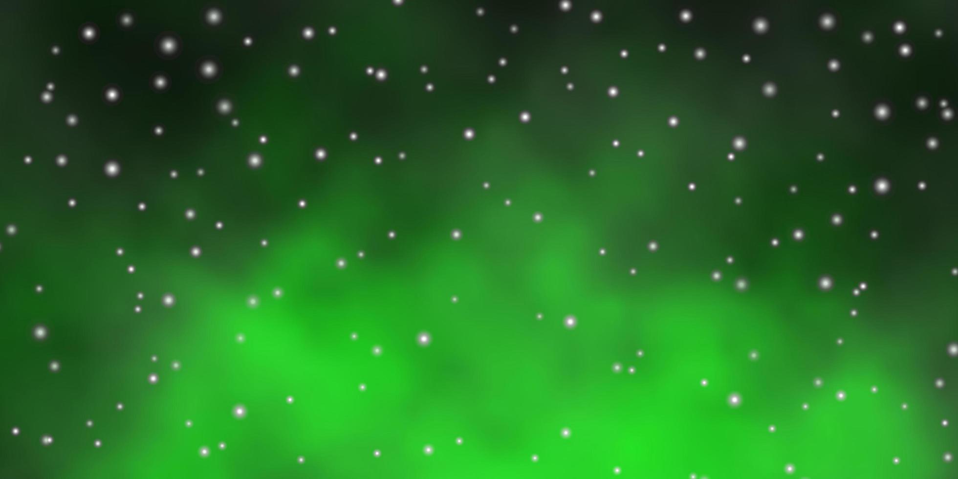 Diseño vectorial verde oscuro con estrellas brillantes. Ilustración colorida brillante con estrellas grandes y pequeñas. patrón para sitios web, páginas de destino. vector