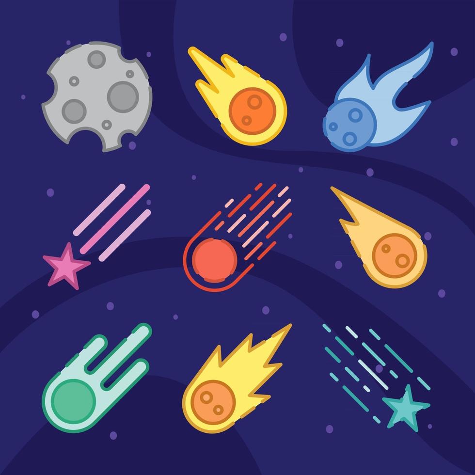 Collection Of Meteor Icon vector