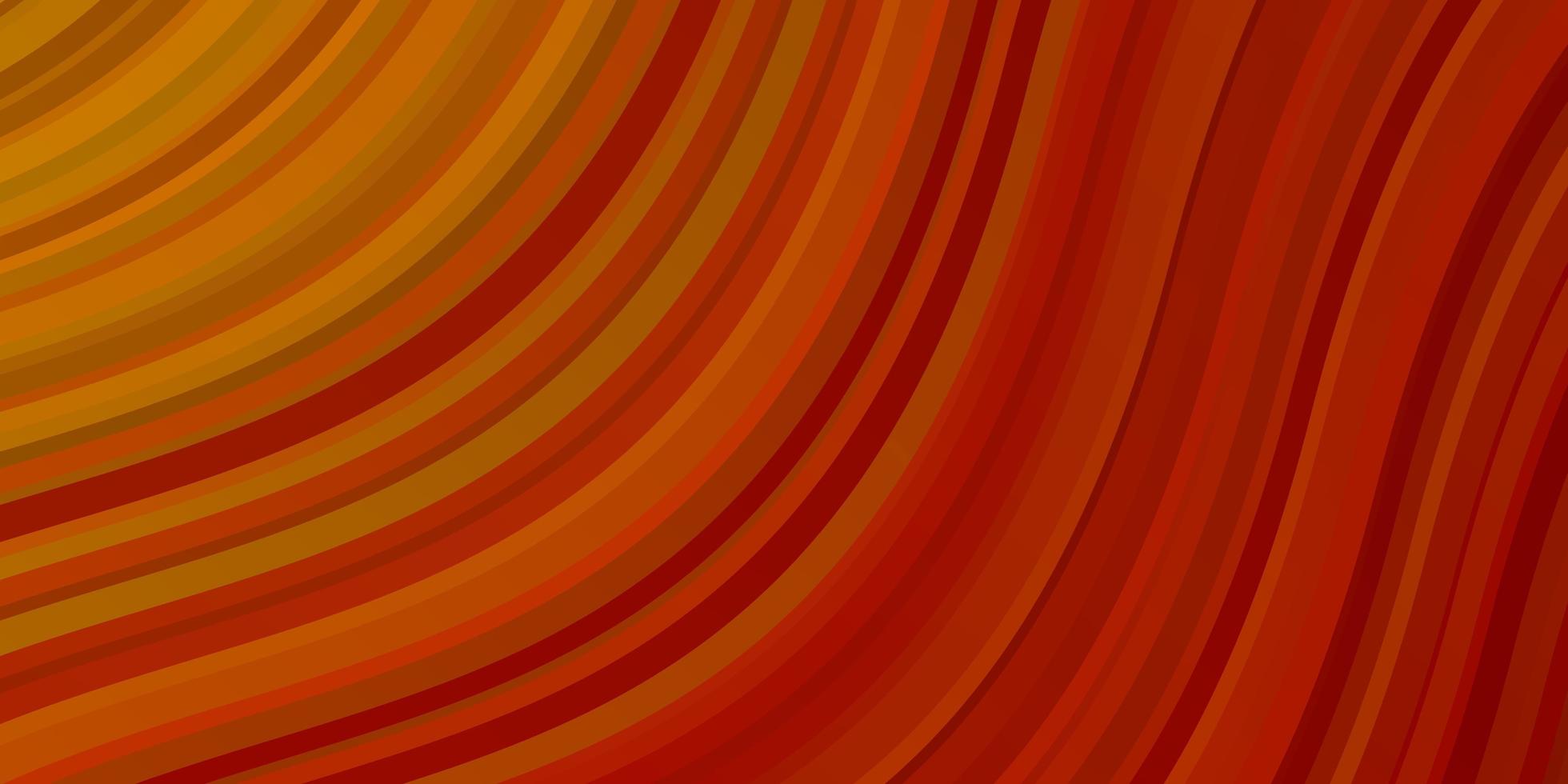 Fondo de vector naranja claro con arcos. muestra brillante con formas y líneas curvas de colores. plantilla para su diseño de interfaz de usuario.